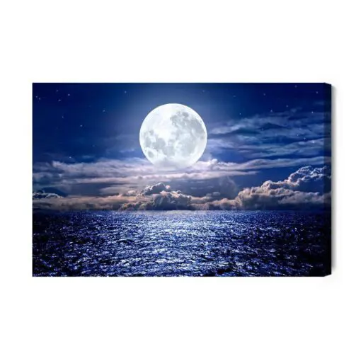 Leinwandbild Vollmond An Der Ostsee