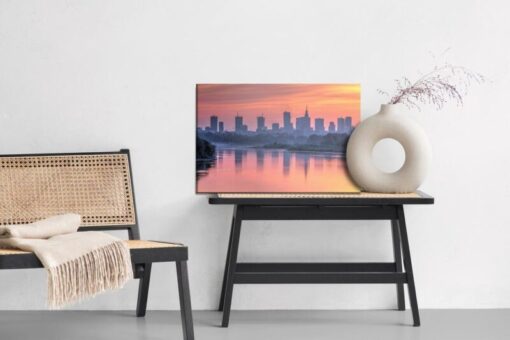 Leinwandbild Warschau Und Der Sonnenuntergang
