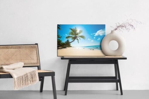 Leinwandbild Weißer Strand Mit Palme