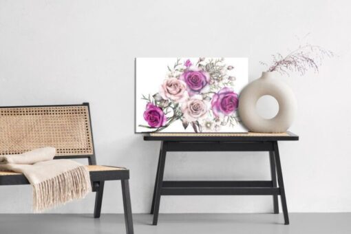 Leinwandbild Zarte Rosen Wie Mit Wasserfarben Gemalt
