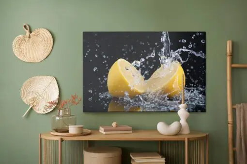 Leinwandbild Zitronen Im Wasser