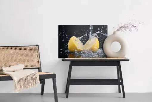 Leinwandbild Zitronen Im Wasser