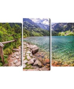 Mehrteiliges Bild 3D-Ansicht Des Sees In Der Tatra