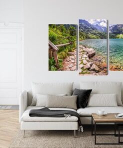 Mehrteiliges Bild 3D-Ansicht Des Sees In Der Tatra
