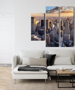 Mehrteiliges Bild 3D-Panorama Von New York City