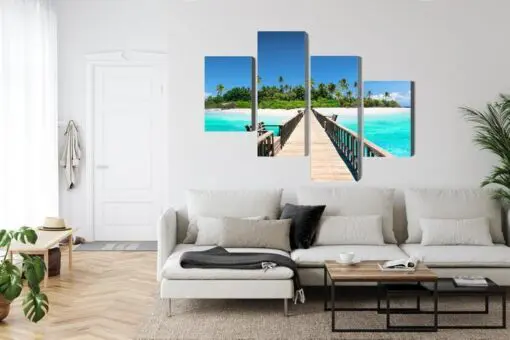 Mehrteiliges Bild 3D-Pier Auf Den Malediven