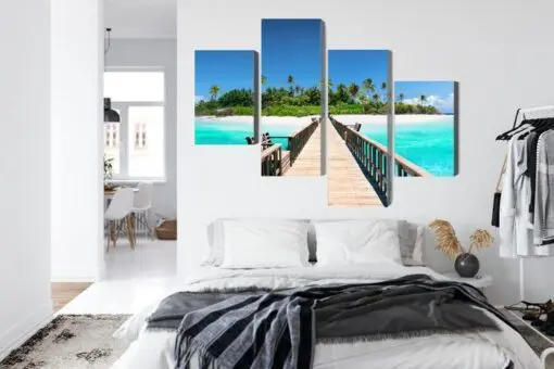 Mehrteiliges Bild 3D-Pier Auf Den Malediven