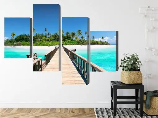 Mehrteiliges Bild 3D-Pier Auf Den Malediven
