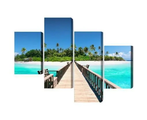 Mehrteiliges Bild 3D-Pier Auf Den Malediven