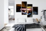 Mehrteiliges Bild Altes Verlassenes Auto 3D