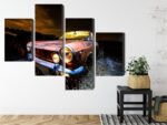Mehrteiliges Bild Altes Verlassenes Auto 3D
