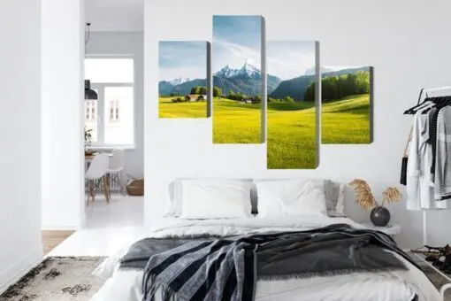 Mehrteiliges Bild Berglandschaft In Den Alpen