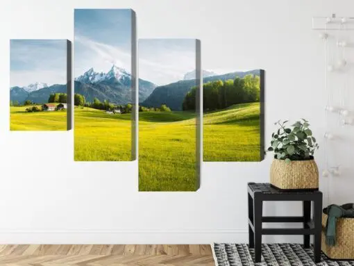 Mehrteiliges Bild Berglandschaft In Den Alpen