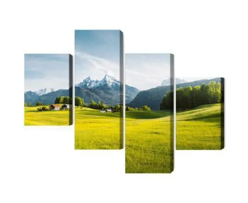 Mehrteiliges Bild Berglandschaft In Den Alpen