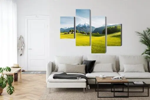 Mehrteiliges Bild Berglandschaft In Den Alpen