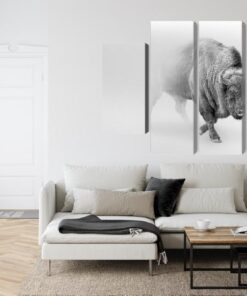 Mehrteiliges Bild Bison Im Nebel 3D