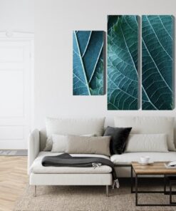 Mehrteiliges Bild Blätter Im Makromaßstab Mit 3D-Effekt