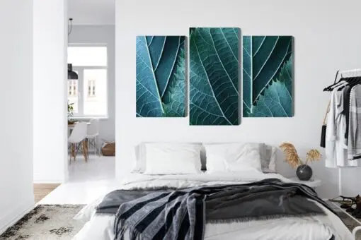 Mehrteiliges Bild Blätter Im Makromaßstab Mit 3D-Effekt