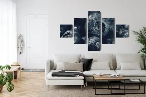 Mehrteiliges Bild Blaubeeren Schließen Herauf 3D