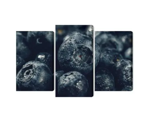 Mehrteiliges Bild Blaubeeren Schließen Herauf 3D