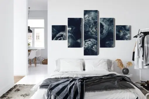 Mehrteiliges Bild Blaubeeren Schließen Herauf 3D