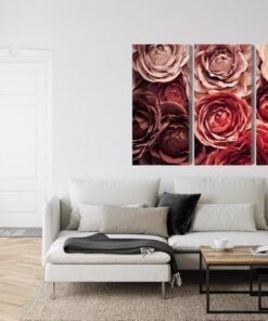 Mehrteiliges Bild Bunte Blumen Schließen Herauf 3D