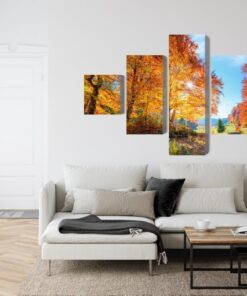 Mehrteiliges Bild Bunte Herbstbäume