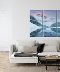 Mehrteiliges Bild Canadian Moraine Lake An Einem Wintertag