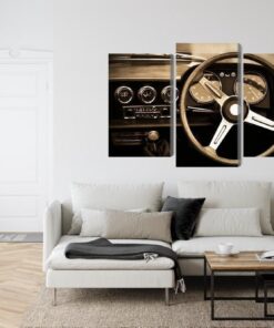 Mehrteiliges Bild Das Armaturenbrett Eines Oldtimers