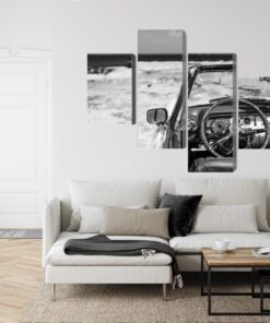 Mehrteiliges Bild Das Innere Eines Alten Kubanischen Autos