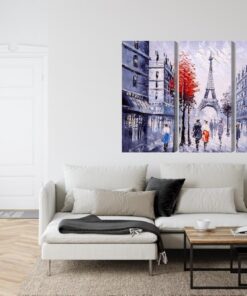 Mehrteiliges Bild Der Blick Auf Die Pariser Straße Wie Gemalt