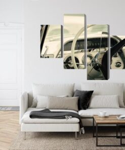 Mehrteiliges Bild Der Innenraum Eines Klassischen Amerikanischen Autos