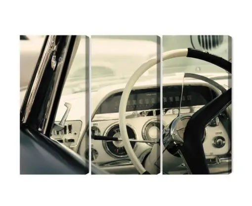Mehrteiliges Bild Der Innenraum Eines Klassischen Amerikanischen Autos