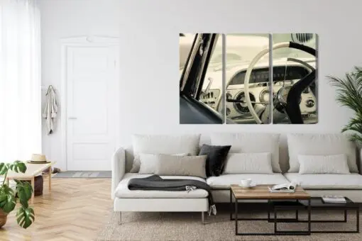 Mehrteiliges Bild Der Innenraum Eines Klassischen Amerikanischen Autos