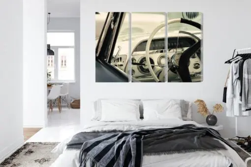 Mehrteiliges Bild Der Innenraum Eines Klassischen Amerikanischen Autos