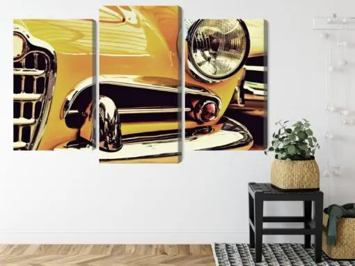 Mehrteiliges Bild Die Vorderseite Eines Oldtimers