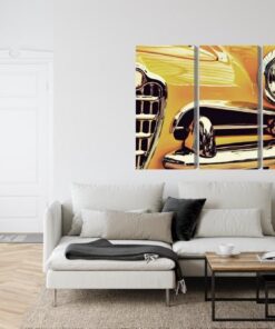 Mehrteiliges Bild Die Vorderseite Eines Oldtimers