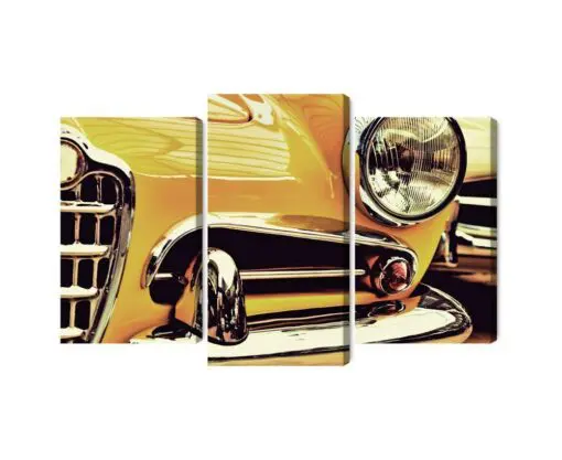 Mehrteiliges Bild Die Vorderseite Eines Oldtimers