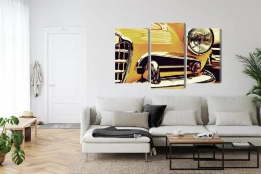 Mehrteiliges Bild Die Vorderseite Eines Oldtimers