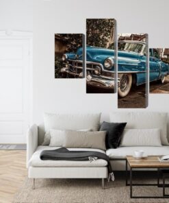 Mehrteiliges Bild Ein Blauer Cadillac Eldorado Von 1953