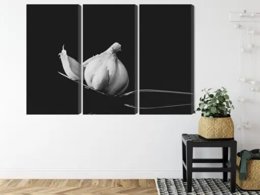 Mehrteiliges Bild Ein Esslöffel Knoblauch