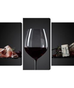 Mehrteiliges Bild Ein Glas Rotwein
