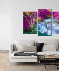 Mehrteiliges Bild Ein Wasserfall In Der Herbstsaison
