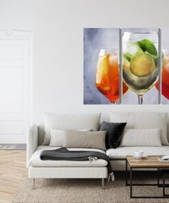 Mehrteiliges Bild Eine Reihe Von Sommercocktails