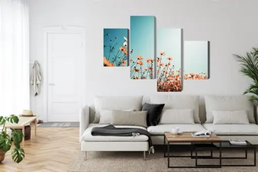 Mehrteiliges Bild Feldblumen In Der Sonne