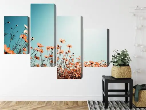 Mehrteiliges Bild Feldblumen In Der Sonne