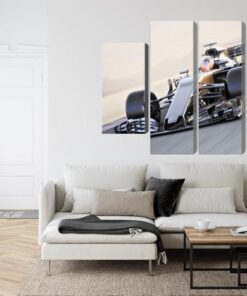 Mehrteiliges Bild Formel-1-Wagen Auf Der Rennstrecke