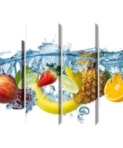 Mehrteiliges Bild Frisches Obst Im Wasser