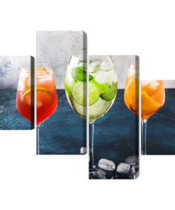 Mehrteiliges Bild Gläser Mit Sommercocktails