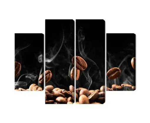Mehrteiliges Bild Heiße Kaffeebohnen